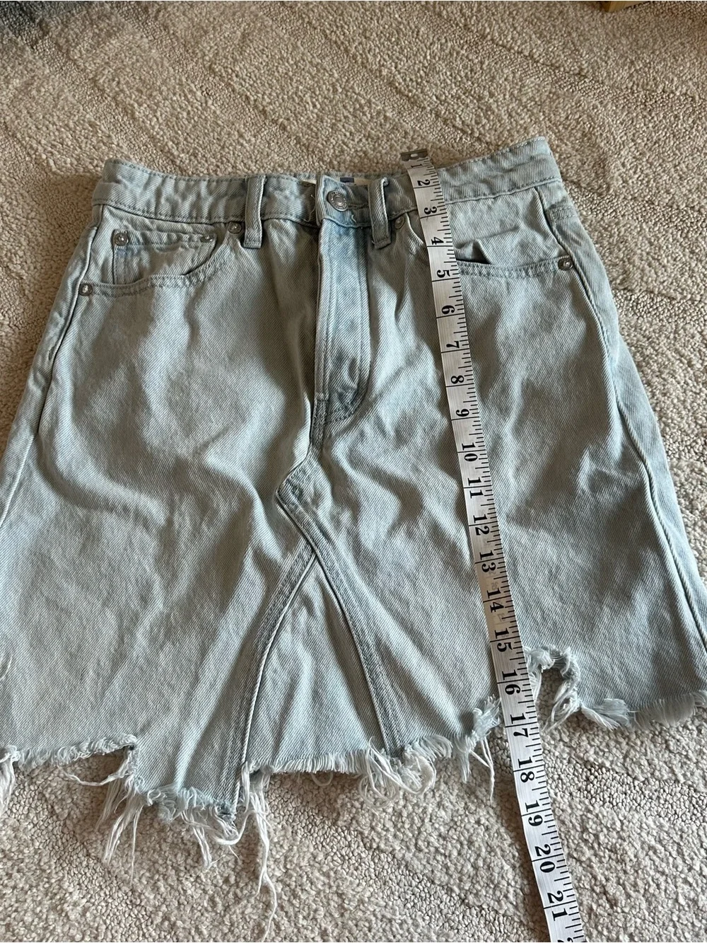 Free People We The Free Going Rogue Distressed Denim Skirt